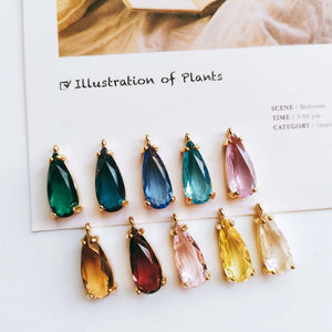 Glass Mixed Eardrop Alloy Necklace Earring Accessories Charms Pendant Jewelry