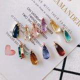 Glass Eardrop Alloy Necklace Earring Charms Pendant Jewelry 4pcs