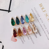 Glass Eardrop Alloy Necklace Earring Charms Pendant Jewelry 4pcs