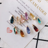 Glass Eardrop Alloy Necklace Earring Charms Pendant Jewelry 4pcs