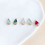 Glass Eardrop Flower Alloy Necklace Earring Charms Pendant DIY Material