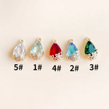 Glass Eardrop Flower Alloy Necklace Earring Charms Pendant DIY Material
