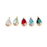 Glass Eardrop Flower Alloy Necklace Earring Charms Pendant DIY Material