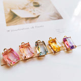 Glass Mixed Eardrop Rectangle Pendant Jewelry Making Diy Material