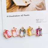 Glass Mixed Eardrop Rectangle Pendant Jewelry Making Diy Material