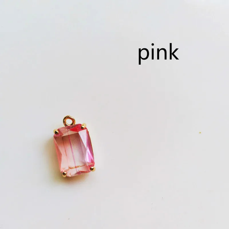 Glass Mixed Eardrop Rectangle Pendant Jewelry Making Diy Material