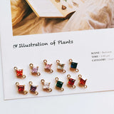 Square Necklace Earring Charms Pendant Jewelry Making DIY 8pcs