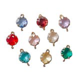 Glass Rhombus Eardrop Necklace Earring Charms 6pcs