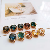 Glass Rhombus Eardrop Necklace Earring Charms 6pcs