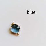 Glass Rhombus Eardrop Necklace Earring Charms 6pcs