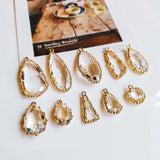 Glass Pendant Eardrop Necklace Earring Charms 4pcs