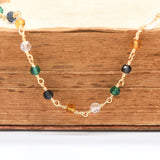Glass Rondelle Bead Chain 3.5mm 18K Plated for Jewelry Making DIY