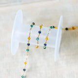 Glass Rondelle Bead Chain 3.5mm 18K Plated for Jewelry Making DIY