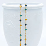 Glass Rondelle Bead Chain 3.5mm 18K Plated for Jewelry Making DIY