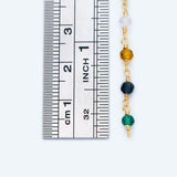 Glass Rondelle Bead Chain 3.5mm 18K Plated for Jewelry Making DIY