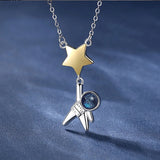 S925 Sterling Silver Couple Pendant Necklace Astronaut Explore Galaxy