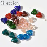 Glass Sands Flash Sand Peach Heart Straight Hole DIY Jewelry Material