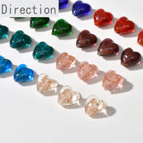 Glass Sands Flash Sand Peach Heart Straight Hole DIY Jewelry Material