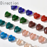 Glass Sands Flash Sand Peach Heart Straight Hole DIY Jewelry Material