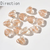 Glass Sands Flash Sand Peach Heart Straight Hole DIY Jewelry Material