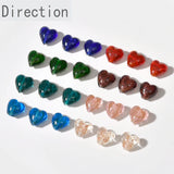 Glass Sands Flash Sand Peach Heart Straight Hole DIY Jewelry Material