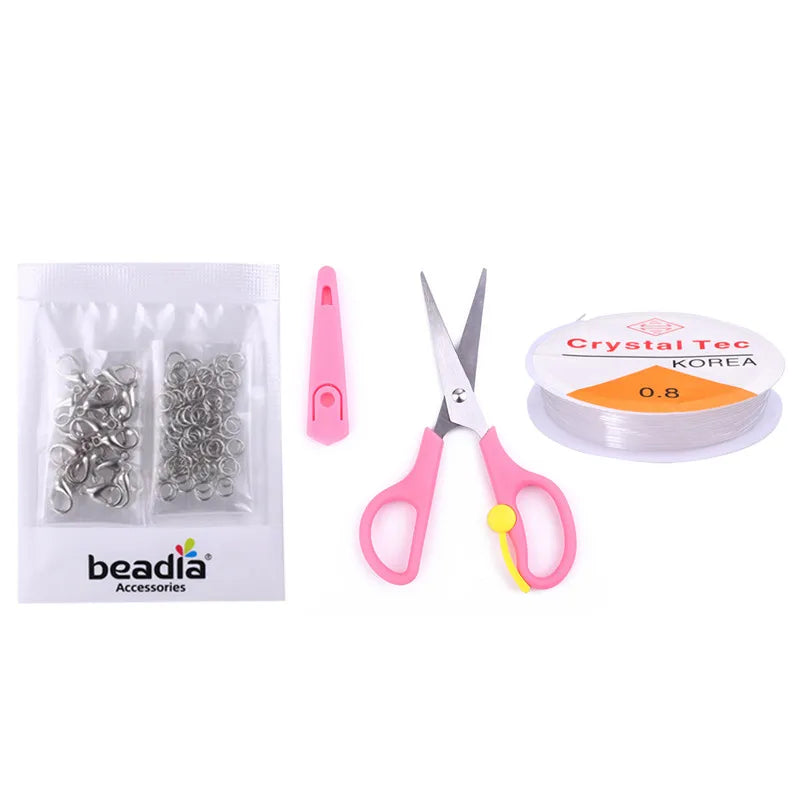 DIY Jewelry Making Kit with Beads, Clasps, Cord - Glass Seed Bead Box Set