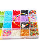 DIY Jewelry Making Kit with Beads, Clasps, Cord - Glass Seed Bead Box Set