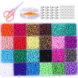 DIY Jewelry Making Kit with Beads, Clasps, Cord - Glass Seed Bead Box Set