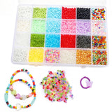 DIY Jewelry Making Kit with Beads, Clasps, Cord - Glass Seed Bead Box Set