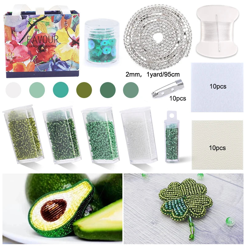 Seed Bead Embroidery Kit for DIY Jewelry Making