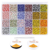 Glass Seed Beads 3mm Striped Seed Beads for DIY Jewelry with String
