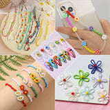 Glass Seed Beads Letter Beads,Stripe DIY Beads Assorted Kit with Organizer Box