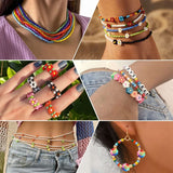 Glass Seed Beads Letter Beads,Stripe DIY Beads Assorted Kit with Organizer Box