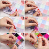 Glass Seed Beads Letter Beads,Stripe DIY Beads Assorted Kit with Organizer Box