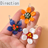 Glass Sunflower Yellow Pendant Necklace DIY Accessories