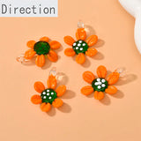 Glass Sunflower Yellow Pendant Necklace DIY Accessories