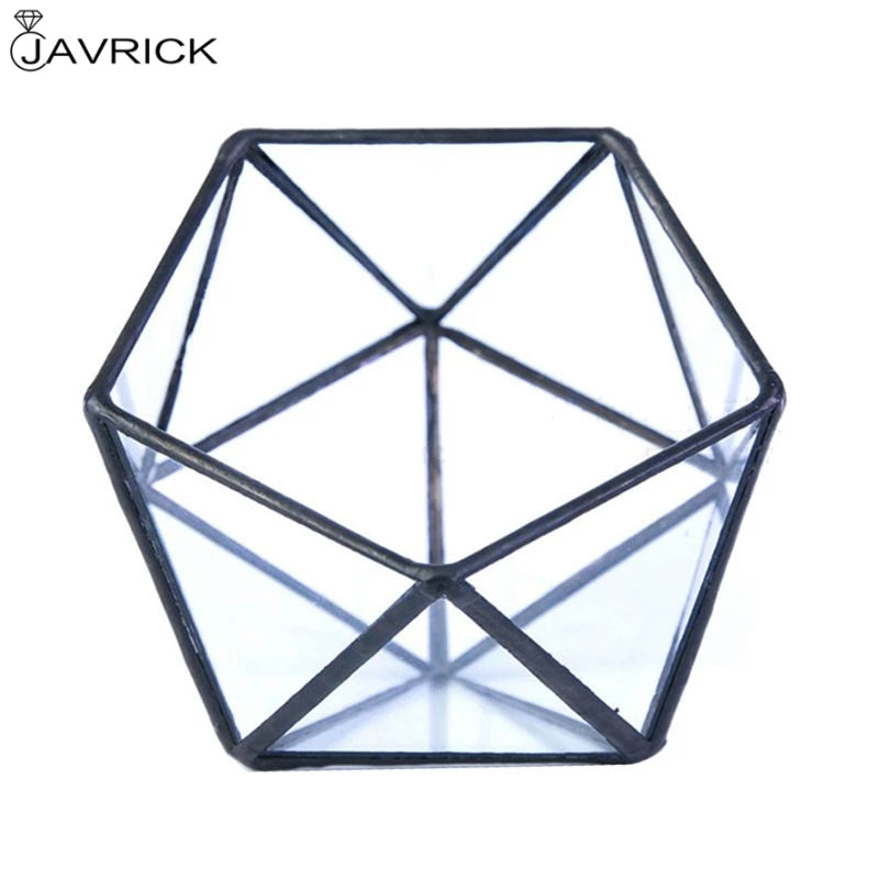 Geometric Glass Terrarium Jewelry Holder & Planter Box