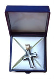 Glass Cross Pendant with Edge, 1.5 cm, with Box