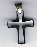 Glass Cross Pendant with Edge, 1.5 cm, with Box