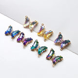 Glass Butterfly Decoration Alloy 20pcs DIY Jewelry Earring/Bracelet Pendant