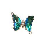 Glass Butterfly Decoration Alloy 20pcs DIY Jewelry Earring/Bracelet Pendant