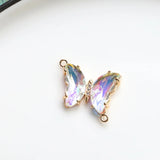 Glass Butterfly Decoration Alloy 20pcs DIY Jewelry Earring/Bracelet Pendant