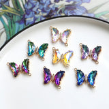 Glass Butterfly Decoration Alloy 20pcs DIY Jewelry Earring/Bracelet Pendant