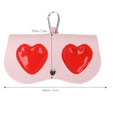 Pink Red Love Pattern Glasses Bag: Portable Storage & Decoration