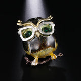 Metal Enamel Owl Brooch Christmas Gift