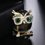 Metal Enamel Owl Brooch Christmas Gift