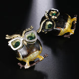 Metal Enamel Owl Brooch Christmas Gift