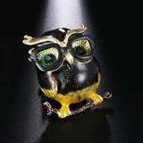Metal Enamel Owl Brooch Christmas Gift