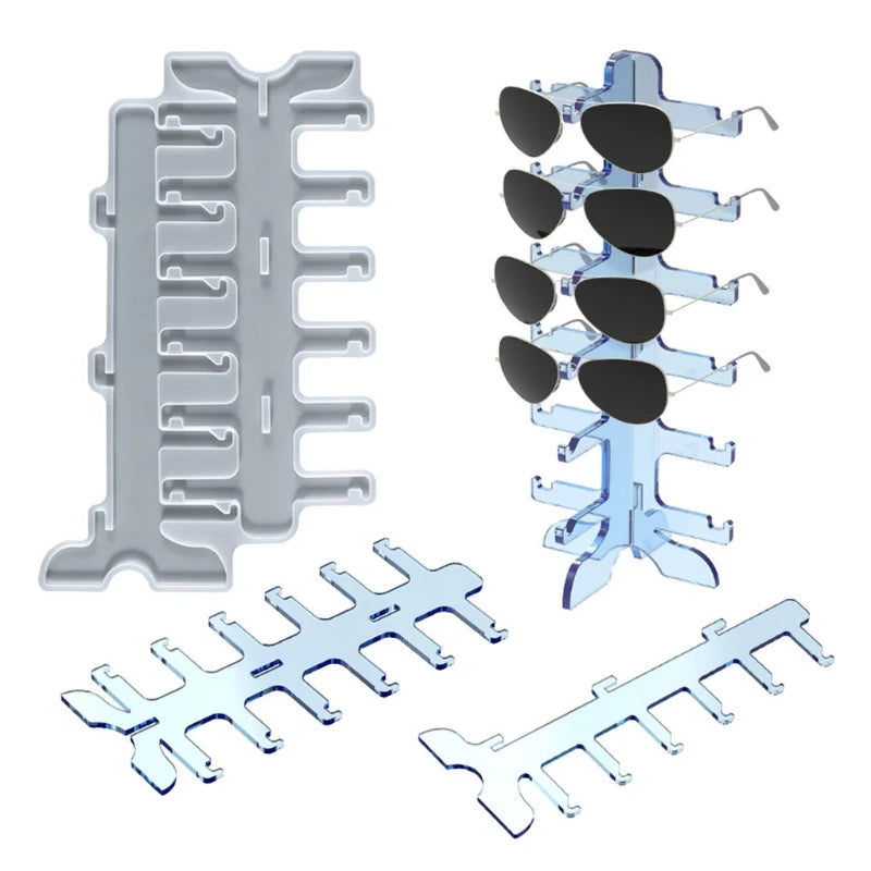 6-Layer Glasses Storage Rack Silicone Resin Mold