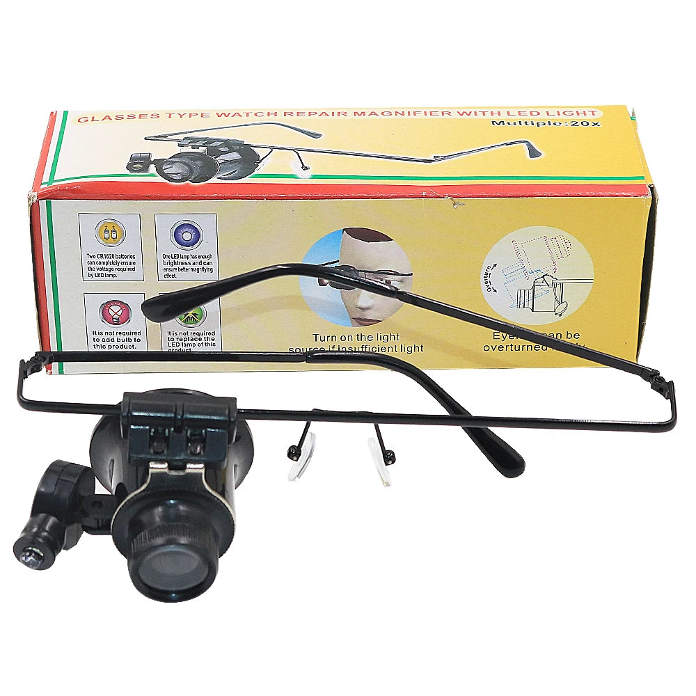 20x Jewelry Watch Repair Magnifier with LED Light